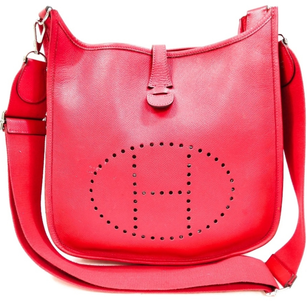 Hermes Taurillon Clemence Evelyne III GM Rouge Casaque Square Q